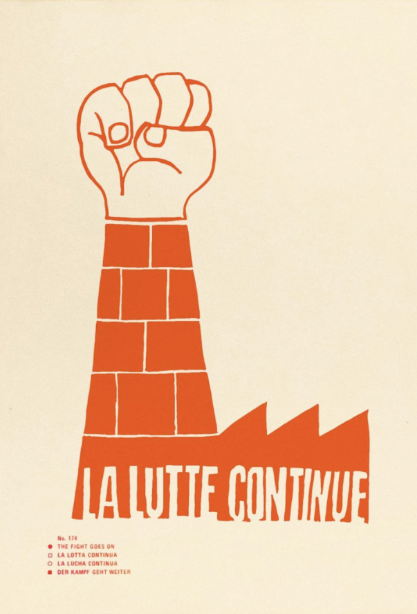 Image 1. The Struggle Continues. Atelier Populaire, 1968.